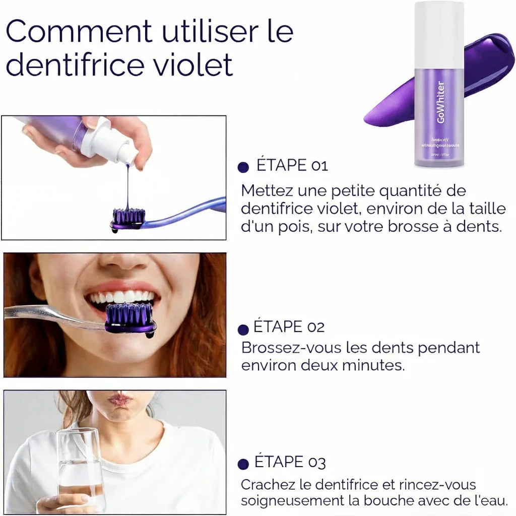 Sérum correcteur de couleur V34 GoWhiter pour blanchiment dentaire instantané.